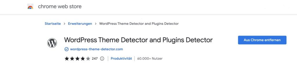 WordPress Theme Detector Chrome Erweiterung